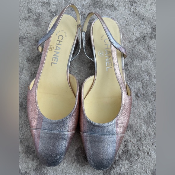 Chanel Women's Metallic Slingbacks - Picture 1 of 7